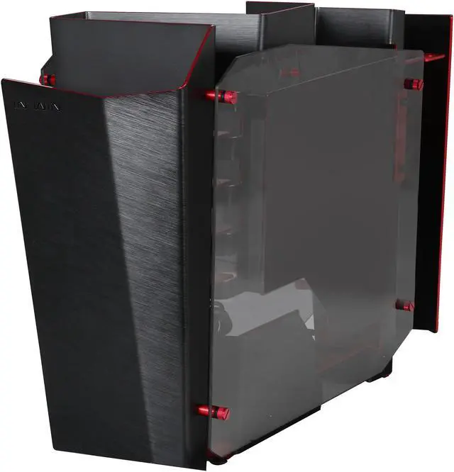 Alt view image 3 of 9 - In Win S-Frame Black Aluminum/Tempered Glass Computer Case Support ATX12V/EPS, up to 220mm Power Supply