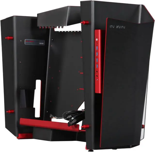 Alt view image 8 of 9 - In Win S-Frame Black Aluminum/Tempered Glass Computer Case Support ATX12V/EPS, up to 220mm Power Supply