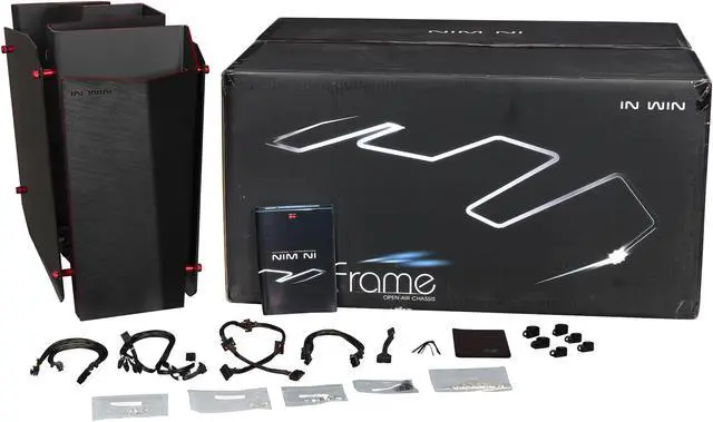 Alt view image 9 of 9 - In Win S-Frame Black Aluminum/Tempered Glass Computer Case Support ATX12V/EPS, up to 220mm Power Supply