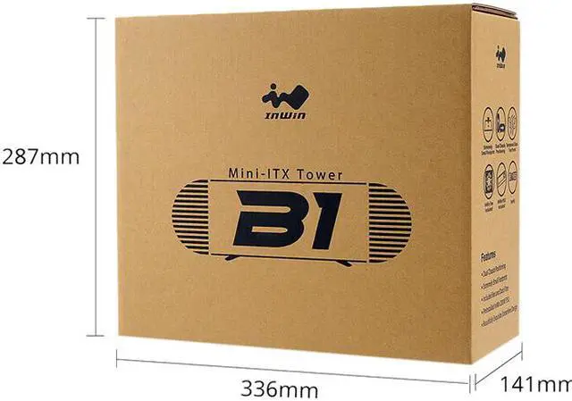 Alt view image 8 of 8 - IN WIN B1 IW-CS-B1BLK-PS200W Black Tempered Glass, ABS Mini-ITX Computer Case InWin 200W PSU Included, AC Input: 100 - 240V / 80 PLUS Gold Power Supply