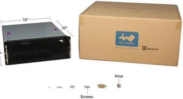 Alt view image 7 of 7 - IN WIN IW-R400-00-00 1.2mm SGCC 4U Rackmount Server Case 3 External 5.25" Drive Bays