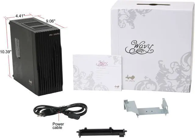 Alt view image 9 of 9 - IN WIN wavy Black Mini-ITX Tower Computer Case 120W Power Supply
