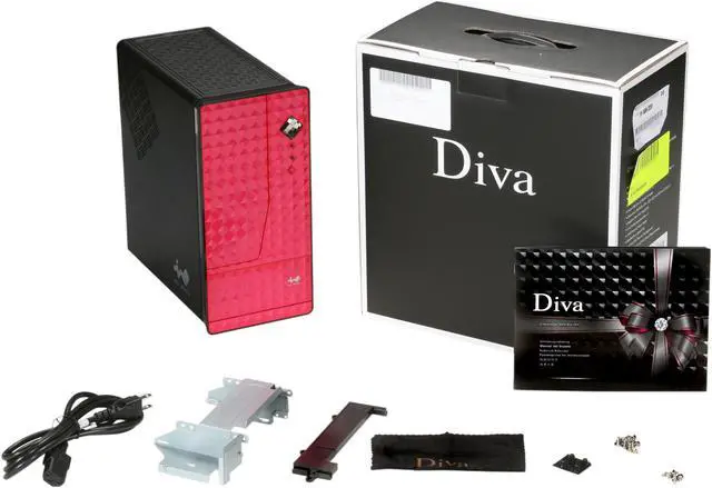 Alt view image 9 of 9 - IN WIN Diva Pink Steel Mini-ITX Tower Computer Case 160W Power Supply