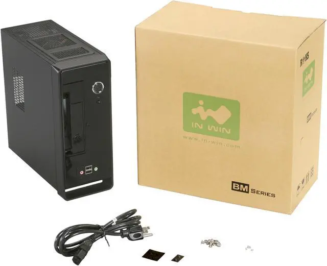 Alt view image 10 of 10 - IN WIN BM650.AD160TBL Black Mini-ITX Tower Computer Case 160W Power Supply