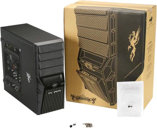 Alt view image 9 of 9 - IN WIN Griffin (Black) Black ATX Mid Tower Computer Case