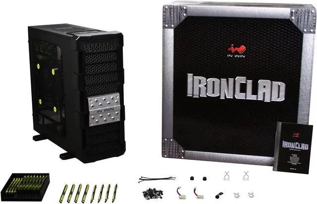 Alt view image 10 of 10 - IN WIN Ironclad Black SECC Steel ATX Full Tower Computer Case