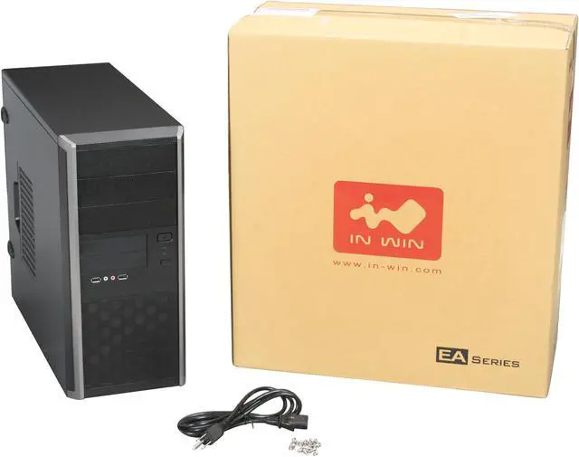 Alt view image 9 of 9 - IN WIN EA Series EA035.CQ350SL Black ATX Mid Tower Computer Case 350W Power Supply