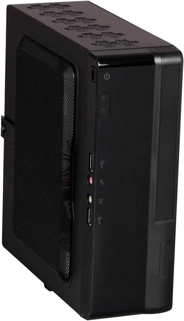 Alt view image 9 of 10 - IN WIN BQ656T.AD120TBL Black Mini-ITX Desktop Computer Case 120W Power Supply