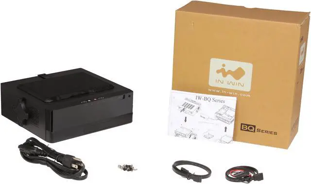 Alt view image 10 of 10 - IN WIN BQ656T.AD120TBL Black Mini-ITX Desktop Computer Case 120W Power Supply