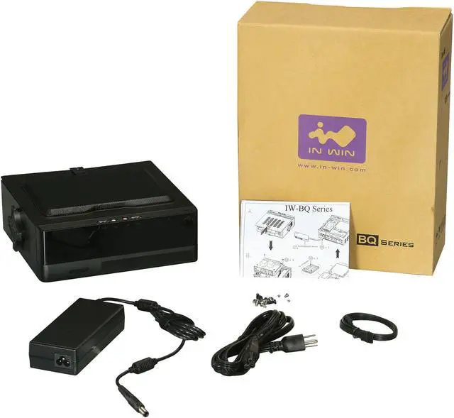 Alt view image 8 of 8 - IN WIN BQS656.DD120BL Black Steel / Plastic Mini-ITX Desktop Computer Case 120W External Adaptor Power Supply