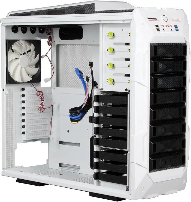 Alt view image 7 of 10 - IN WIN GRone White 0.8mm SECC Steel ATX Full Tower Computer Case