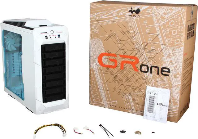 Alt view image 10 of 10 - IN WIN GRone White 0.8mm SECC Steel ATX Full Tower Computer Case
