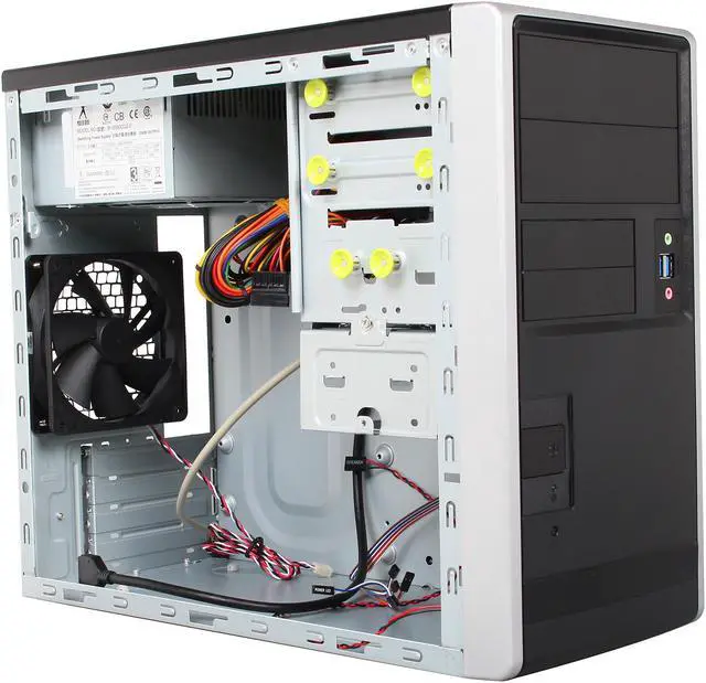 Alt view image 7 of 9 - IN WIN EM013.CQ350TS3L Black Steel / Plastic Micro ATX Mini Tower Computer Case