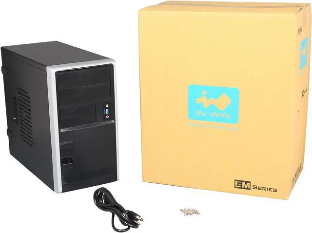 Alt view image 9 of 9 - IN WIN EM013.CQ350TS3L Black Steel / Plastic Micro ATX Mini Tower Computer Case