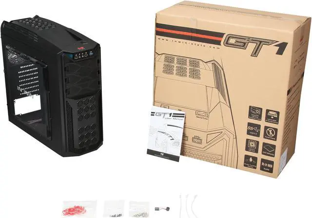 Alt view image 10 of 10 - IN WIN GT1 Black SECC Steel ATX Mid Tower Computer Case