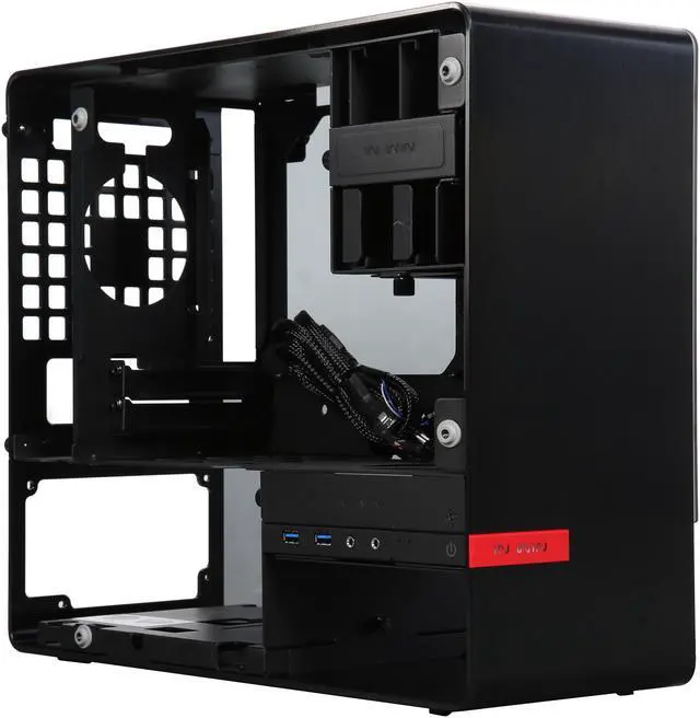 Alt view image 7 of 9 - IN WIN 901 Black Aluminum / Tempered Glass Mini-ITX Tower Computer Case Compatible with ATX PS2 / EPS 12V PSU Power Supply