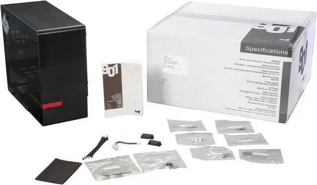 Alt view image 9 of 9 - IN WIN 901 Black Aluminum / Tempered Glass Mini-ITX Tower Computer Case Compatible with ATX PS2 / EPS 12V PSU Power Supply