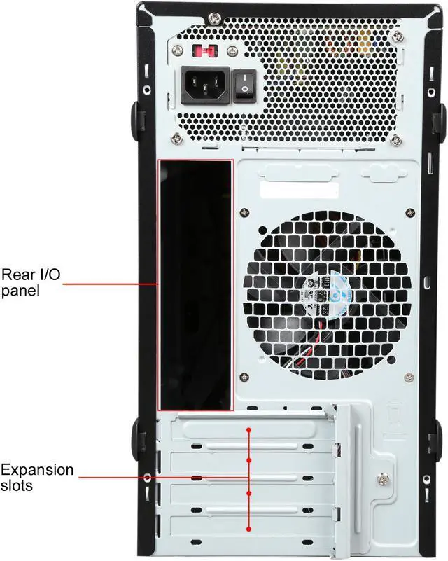 Alt view image 12 of 13 - IN WIN EM048.CH350TB3 Black SECC Micro ATX Mini Tower Computer Case
