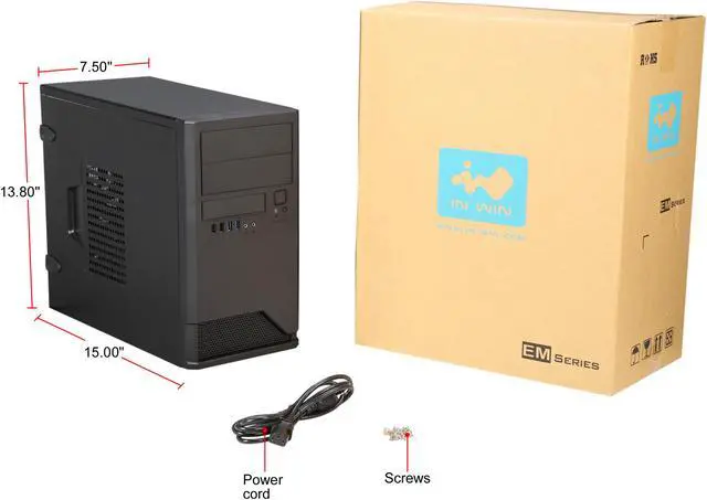Alt view image 13 of 13 - IN WIN EM048.CH350TB3 Black SECC Micro ATX Mini Tower Computer Case