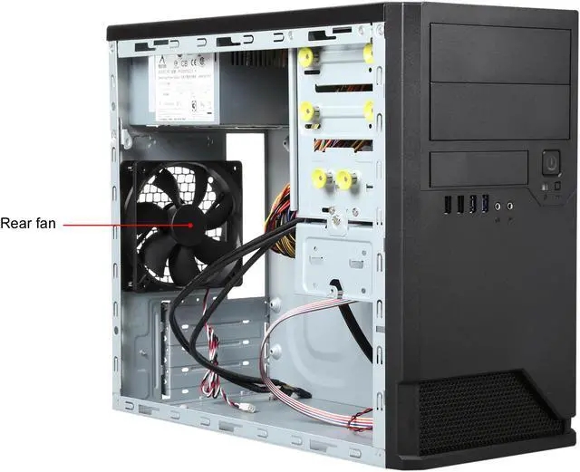 Alt view image 10 of 13 - IN WIN EM048.CH350TB3 Black SECC Micro ATX Mini Tower Computer Case