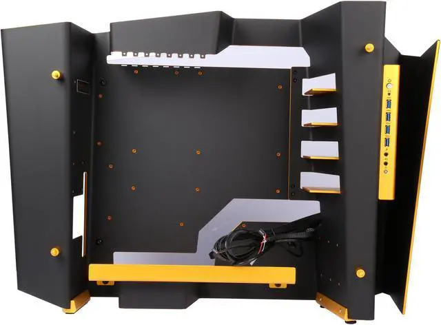 Alt view image 6 of 10 - IN WIN S-FRAME (BLACK/GOLD) Black Aluminum / Tempered Glass Open-Air Computer Case Support ATX12V/EPS size(Up to 220mm) Power Supply