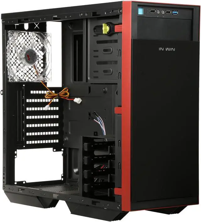 Alt view image 7 of 9 - IN WIN 503 BLACK SECC ATX Mid Tower Computer Case Compatible with up to 220mm ATX 12V/EPS Power Supply