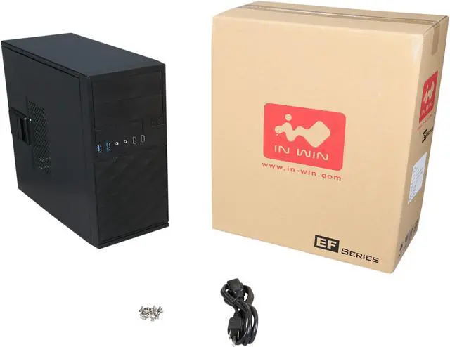 Alt view image 9 of 9 - IN WIN EFS052.CH450TB3 Black Mini Tower Computer Case MicroATX 12V Form Factor, PSII Size Power Supply