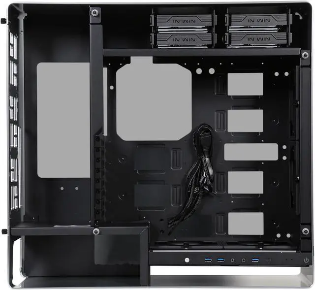 Alt view image 6 of 9 - IN WIN 909 SILVER Aluminum / Tempered Glass E-ATX Full Tower Case Computer Case Compatible with ATX 12V / EPS 12V up to 220mm Power Supply (not included)