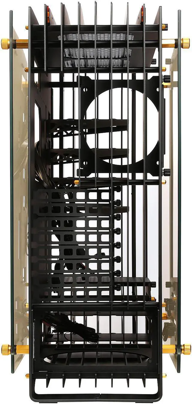 Alt view image 8 of 16 - IN WIN H-FRAME 2.0 Black/Amber LED Light Aluminum / Tempered Glass ATX Full Tower Case (Include In Win 1065W 80+ GOLD PSU)