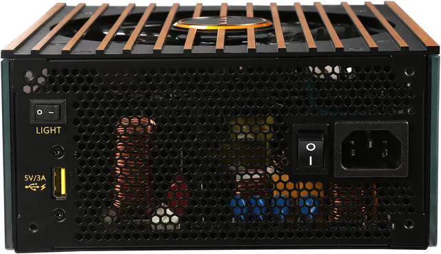 Alt view image 10 of 16 - IN WIN H-FRAME 2.0 Black/Amber LED Light Aluminum / Tempered Glass ATX Full Tower Case (Include In Win 1065W 80+ GOLD PSU)