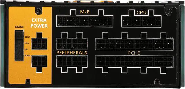 Alt view image 12 of 16 - IN WIN H-FRAME 2.0 Black/Amber LED Light Aluminum / Tempered Glass ATX Full Tower Case (Include In Win 1065W 80+ GOLD PSU)