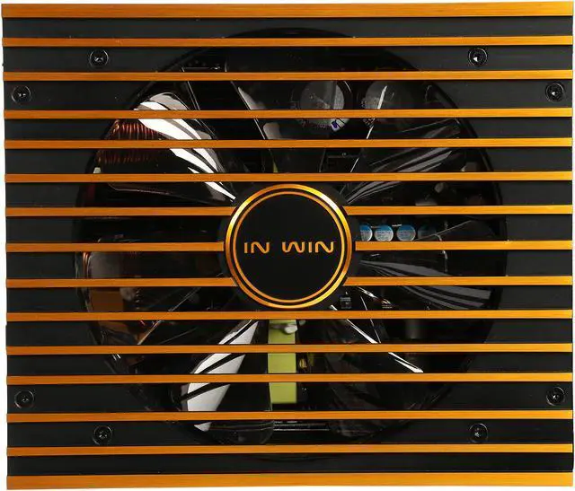 Alt view image 13 of 16 - IN WIN H-FRAME 2.0 Black/Amber LED Light Aluminum / Tempered Glass ATX Full Tower Case (Include In Win 1065W 80+ GOLD PSU)