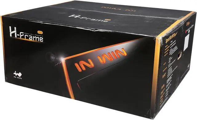Alt view image 16 of 16 - IN WIN H-FRAME 2.0 Black/Amber LED Light Aluminum / Tempered Glass ATX Full Tower Case (Include In Win 1065W 80+ GOLD PSU)