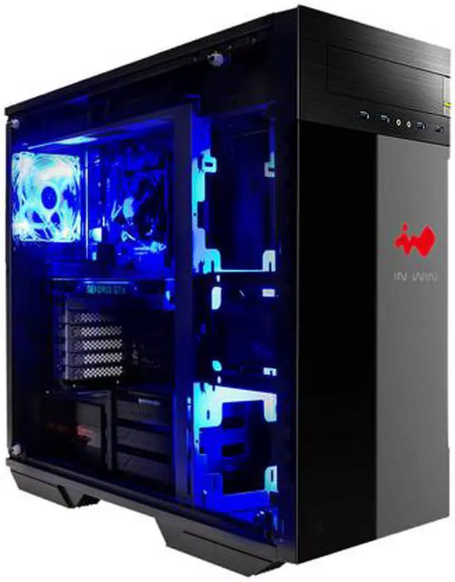 Alt view image 4 of 12 - IN WIN 509 Black / Grey SECC / Tempered Glass ATX Full Tower Computer Case ATX PS2 / EPS 12V Power Supply