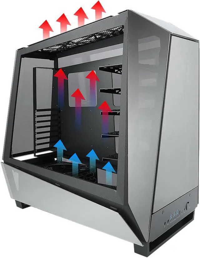 Alt view image 5 of 20 - IN WIN Tou 2.0 Black Aluminum / Tempered Glass ATX Full Tower Computer Case SIV-1065W Internal PSU Included (ATX12V V2.4 / EPS12V V2.92) - Length up to 210mm Power Supply