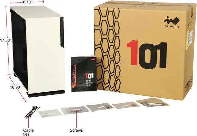 Alt view image 10 of 10 - IN WIN 101 White White SECC, ABS, PC, Tempered Glass ATX Mid Tower Computer Case Power Supply Compatibility
PSII: ATX12V - Length up to 200mm Power Supply