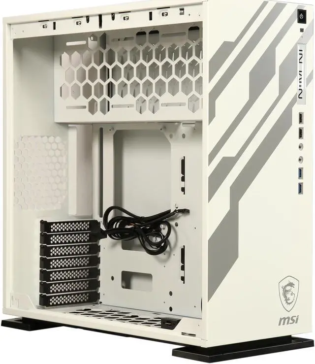 Alt view image 8 of 9 - IN WIN 303 MSI Dragon White SECC / Tempered Glass ATX Mid Tower Computer Case