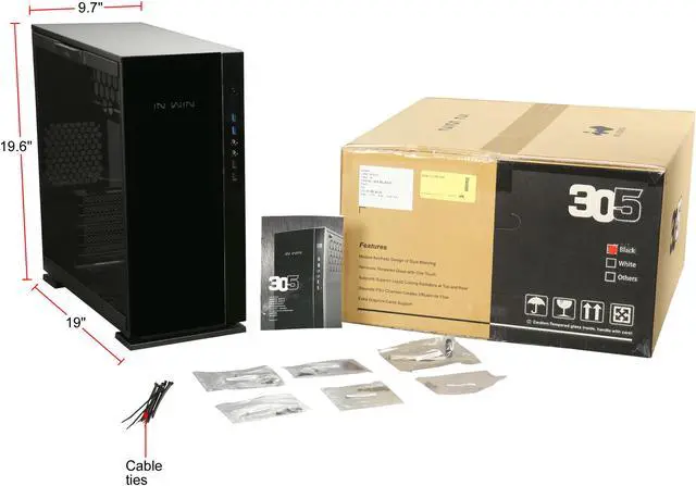 Alt view image 9 of 9 - IN WIN 305 Black Black SECC / Tempered Glass ATX Mid Tower Computer Case