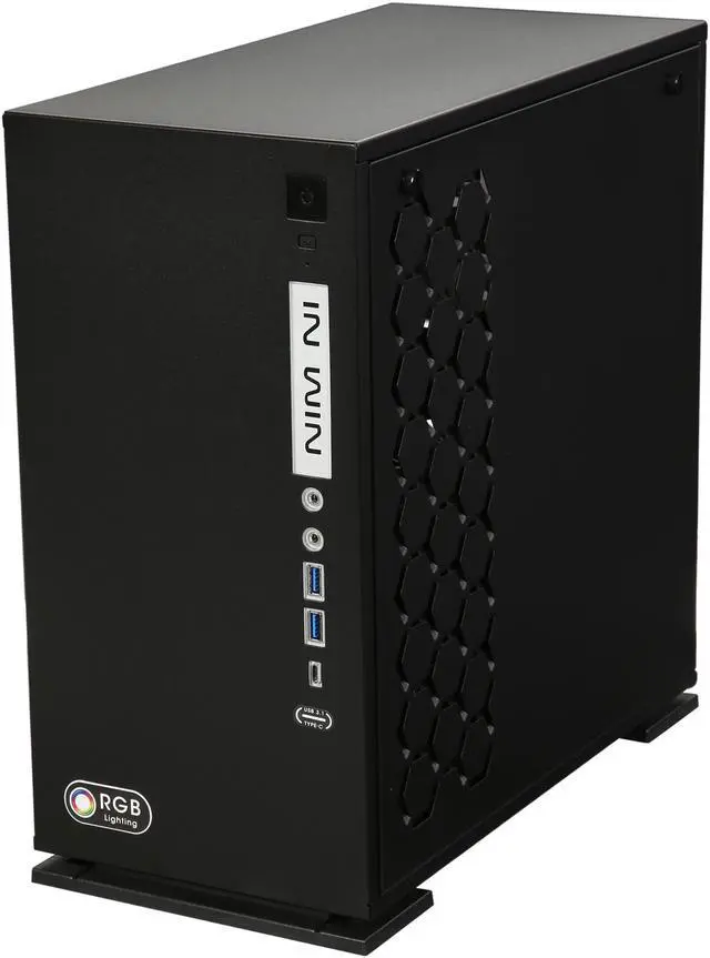 Alt view image 3 of 9 - IN WIN 301C Black Black SECC / Tempered Glass Micro ATX Mini Tower Computer Case