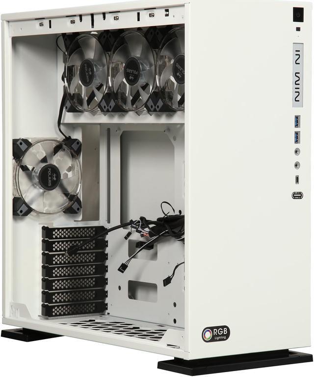 Alt view image 8 of 9 - IN WIN 303C.W.PRGB4 White SECC / Tempered Glass ATX Mid Tower Computer Case