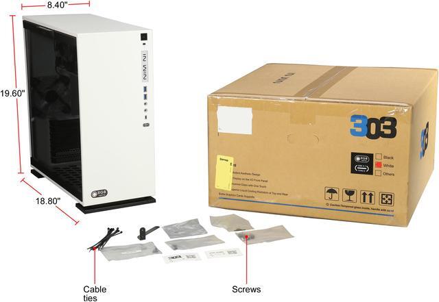 Alt view image 10 of 9 - IN WIN 303C.W.PRGB4 White SECC / Tempered Glass ATX Mid Tower Computer Case