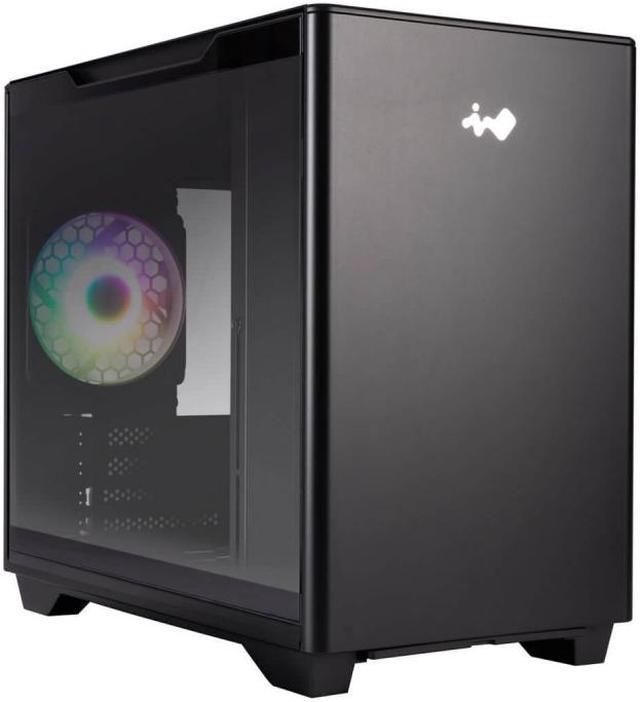 IN WIN IW-CS-A3BLK-1AM120S Black SECC / Tempered Glass Micro ATX Mini Tower  In Win IW-CS-A3BLK-1AM120S A3 Black Mini Tower Computer Case