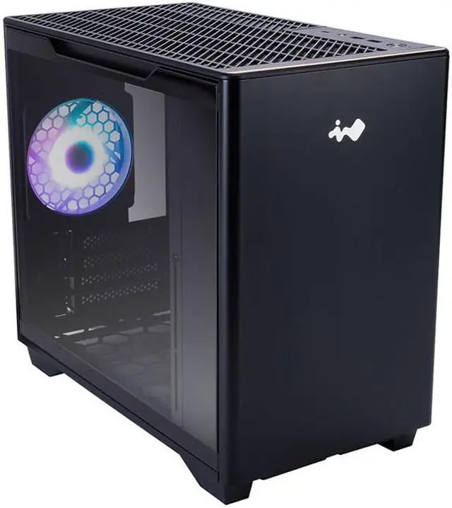 Alt view image 4 of 10 - IN WIN IW-CS-A3BLK-1AM120S Black SECC / Tempered Glass Micro ATX Mini Tower In Win IW-CS-A3BLK-1AM120S A3 Black Mini Tower Computer Case