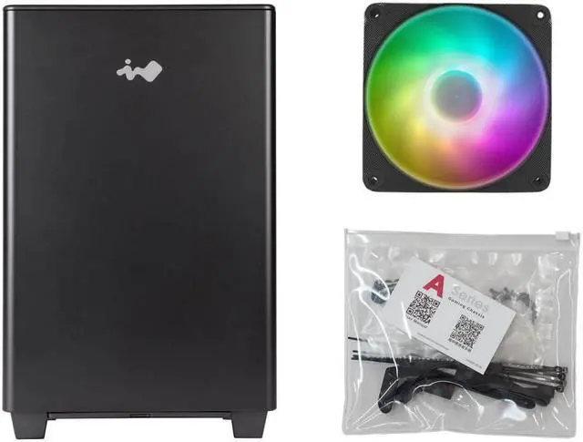 Alt view image 8 of 10 - IN WIN IW-CS-A3BLK-1AM120S Black SECC / Tempered Glass Micro ATX Mini Tower In Win IW-CS-A3BLK-1AM120S A3 Black Mini Tower Computer Case