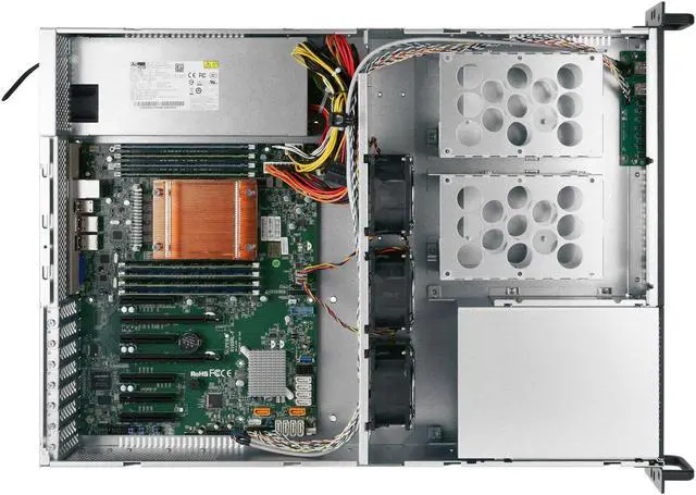 Alt view image 3 of 8 - IN WIN Open Bay 2U Middle Depth Server Chasis - 500W 80+Gold Power Supply - Black  R200N-S500