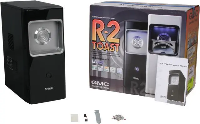 Alt view image 10 of 10 - GMC R-2 Toast AZT-GMCR2-BL Black Steel / Plastic ATX Mid Tower Computer Case