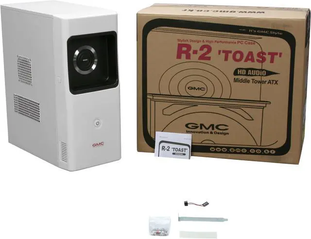 Alt view image 12 of 12 - GMC R-2 Toast AZT-GMCR2-WH White Steel / Plastic ATX Mid Tower Computer Case