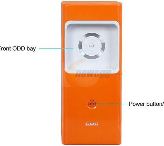 Alt view image 2 of 12 - GMC R-2 Toast AZT-GMCR2-OR Orange Steel / Plastic ATX Mid Tower Computer Case