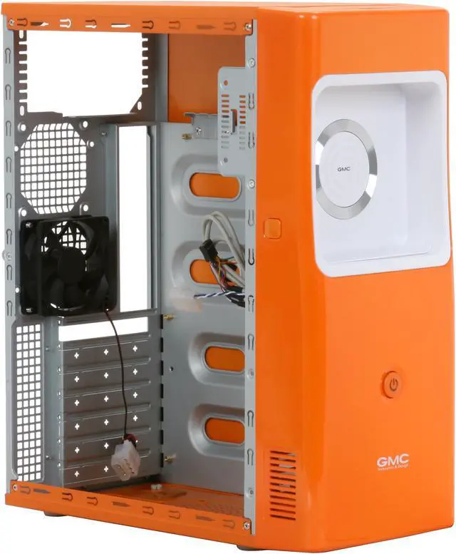 Alt view image 8 of 12 - GMC R-2 Toast AZT-GMCR2-OR Orange Steel / Plastic ATX Mid Tower Computer Case