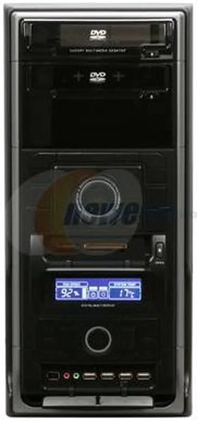 Alt view image 4 of 12 - GMC Black Steel K-2 Ebony AZT-GMCK2-EB ATX Media Center / HTPC Case